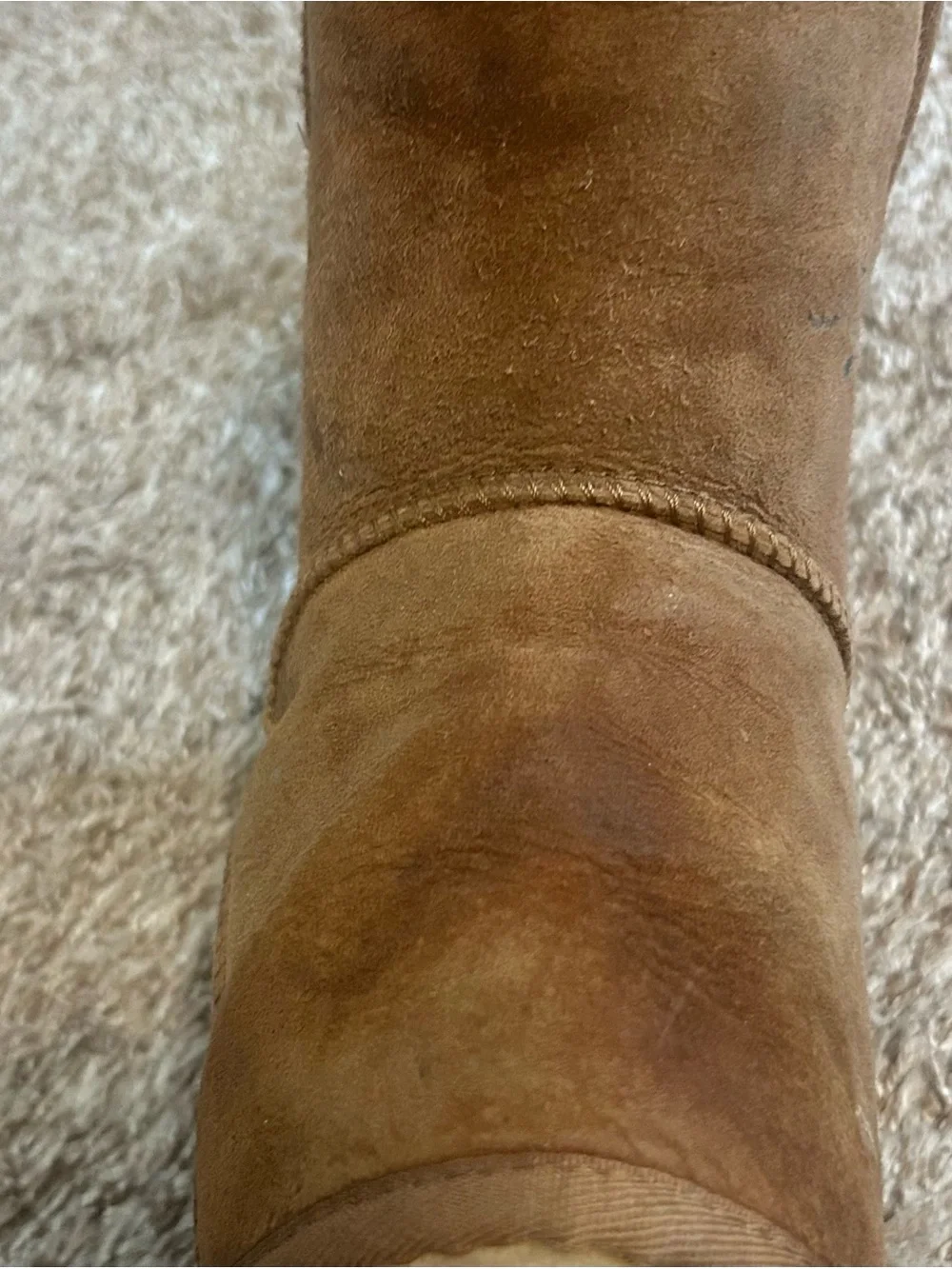 UGG Cozy chestnut Brown Shearling-Lined Short Boots